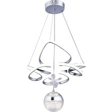 Gusto Lighting Helen Tek Toplu Modern Sarkıt Avize ,krom Sarkıt Power LED Avize, 3 Renk Yanabilen LED Avize,