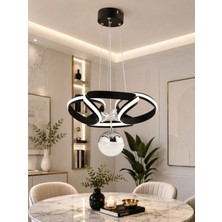 Gusto Lighting Elizan Tekli Siyah LED Sarkıt Avize,3 Renk Yanabilen Modern Avize,salon LED Avize