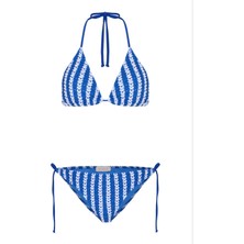 Aquella Denizci Örgü Detaylı Üçgen Bikini Takımı Desenli 210-1604