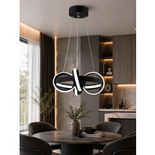 Gusto Lighting Hera Modern Siyah LED Sarkıt Avize,3 Renk Yanabilen Modern Avize,salon LED Avize