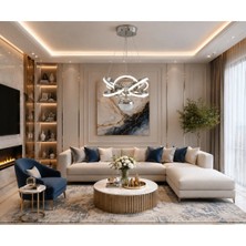 Gusto Lighting Sahra Modern Teklı LED Krom Sarkıt Avize,3 Renk Yanabilen Modern Avize,salon LED Avize