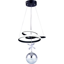 Gusto Lighting Parla Tek Top LED Sarkıt Avize,siyah3 Renk Yanabilen LED Avize, Modern Salon Oda LED Avize