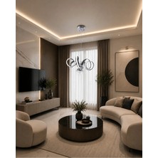 Gusto Lighting Samira Modern LED Krom Sarkıt Avize,3 Renk Yanabilen Modern Avize,salon LED Avize