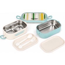 Muggle Ms-28 Paslanmaz Çelik 2 Katlı Beslenme Kabı Bölmeli Sızdırmaz 1550 Ml. Lunch Box Yemek Saklama Kabı