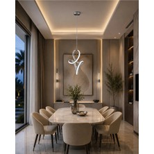 Gusto Lighting Rana LED Krom Sarkıt Avize,3 Renk Yanabilen Modern Avize,salon LED Avize