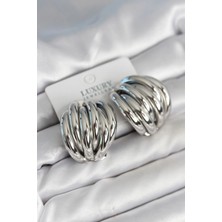 Renas Store Pirinç Gümüş Renk Kadın Küpe