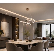 Gusto Lighting Elena Modern LED Sarkıt Avize Gold ,3 Renk Yanabilen Modern Avize,salon LED Avize