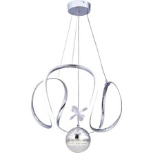 Gusto Lighting Elsa Tek Top LED Sarkıt Avize,krom,3 Renk Yanabilen LED Avize, Modern Salon Oda LED Avize