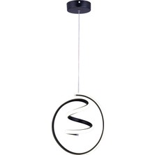 Gusto Lighting Nare Tekli LED Sarkıt Avize,siyah,3 Renk Yanabilen LED Avize, Modern Salon Oda LED Avize