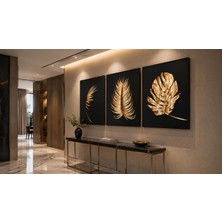 Loca Mimarlık UV Baskı Çiçek Desen 3'lü Alüminyum Kompozit Tablo Set