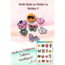 Birikiyedi Jibbitz Terlik Süsü 7 Li Set Delikli Terliklerle Uyumlu/güneş,kalp