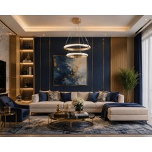 Gusto Lighting Morena Modern Gold LED Sarkıt Avize,3 Renk Yanabilen Modern Avize,salon LED Avize