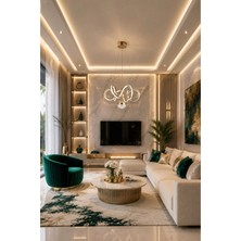 Gusto Lighting Vienna LED Sarkıt Gold Avize,3 Renk Yanabilen Modern Avize,salon LED Avize