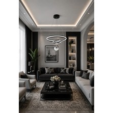 Gusto Lighting Alora LED Sarkıt Avize Siyah ,3 Renk Yanabilen Modern Avize,salon LED Avize