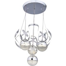 Gusto Lighting Cemre 4 Toplu Modern LED Sarkıt Avize ,krom Sarkıt Power LED Avize, 3 Renk Yanabilen LED Avize,