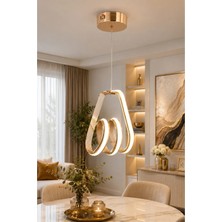 Gusto Lighting Mina Tekli Gold LED Sarkıt Avize,3 Renk Yanabilen Modern Avize,salon LED Avize
