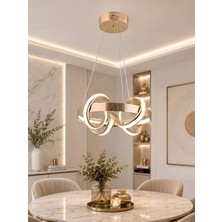 Gusto Lighting Hera Modern Gold LED Sarkıt Avize,3 Renk Yanabilen Modern Avize,salon LED Avize