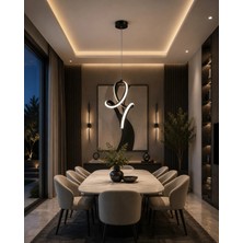 Gusto Lighting Rana LED Siyah Sarkıt Avize,3 Renk Yanabilen Modern Avize,salon LED Avize