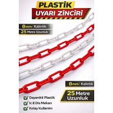 Liggo 25 mt Plastik Zincir 8 mm Kırmızı Beyaz Yağmur Oluk Zinciri Pilastik Zincir