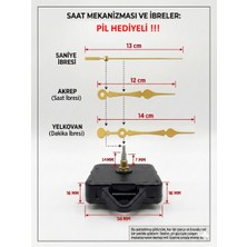 Silva Nature Akar Saat Mekanizması Sessiz Duvar Saat Mekanizması 14 mm Şaft -Damla Model Akrep-Yelkovan-Saniye-Askılı