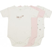 Bistyle 3lü Body Yarım Kol Love Grows Kutulu 17173 Ekru