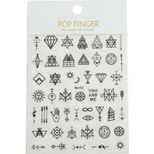 Zero Land Ilkeshop Geometri Tattoo Dövme Sticker - Beyaz