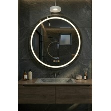 Avend Akıllı Ayna Hd Hareket Sensörlü Buhar Tutmayan 3 Renk LED Işıklı Siyah Çerçeveli Banyo Lavabo Aynası