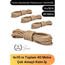 Svein #halat Çok Amaçlı Kalın Ip Jüt Ipi Hamak Çamaşır Salıncak Atlama Çadır Tarla Kamyon Dayanıklı Esnek Halat 40 Metre 4 Adet 10 Metre Top Bahçe Kamp Balkon Bağlama Sabitleme Taşıma Güçlü Örgü Kordon