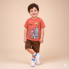 Gagarikids Hayvan Arkadaşlar Baskılı Şortlu Çocuk Takımı