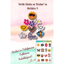 Birikiyedi Jibbitz Terlik Süsü 10'lu Set Delikli Terliklerle Uyumlu/güneş,çiçekler,arı,kalp