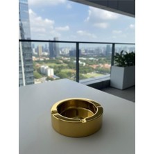 Abnturk Gold Renkli 12 cm Çaplı Paslanmaz Çelik Metal Şık Görünümlü Kül Tablası Küllük