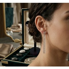 Gmn Collection Yeni Sezon Premium Seri 14K Altın Kaplama Taşlı Su Yolu Model Sallantılı Küpe