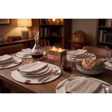 Fabrix Home 6 Adet Ekru Jüt Supla / Amerikan Servis Lux Sunum Tabak Altlığı