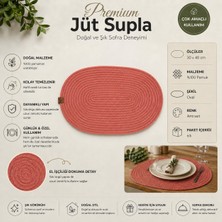 Fabrix Home 6 Adet Kiremit Oval Jüt Supla / Amerikan Servis Lux Sunum Tabak Altlığı