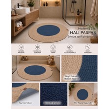 Fabrix Home Jüt Paspas Yuvarlak 60X60 cm Pamuk Doğal Lacivert - Nohut