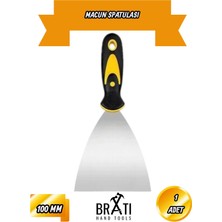 BRATİ HAND TOOLS Profesyonel Macun Spatulası 10 cm Dayanıklı Esnek Yapı Tamir Sıva Alçı Yüzey Düzeltme El Aleti 100 mm