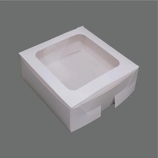 ISP Hediye 20X20X8 Beyaz Pencereli Hediye Kutusu (25ADET)