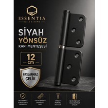 Siyah Yönsüz Kapı Menteşesi 12 cm – Paslanmaz Çelik, Sessiz ve Dayanıklı Iç Oda Kapı Menteşesi