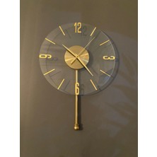 Statika Home Şeffaf Cam Tokmak Detaylı Dekoratif Duvar Saati 30 cm