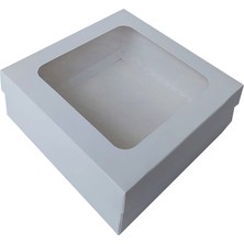 ISP Hediye 19X19X7 Beyaz Asetat Kapaklı Kutu 50 Adet
