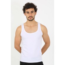 Moda Erkek Penye Beyaz Atlet Beruflic