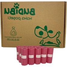 Calperia Kedi Köpek Kaka Poşeti Evcil Hayvan Dışkı Kaka Torbası 15 Rulo (225 Poşet) (Pembe)