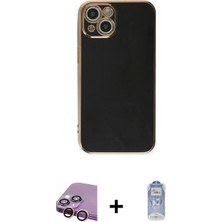 Marsilyan™- iPhone 15 Kılıf Yankı Serisi - Siyah Joko Magic 5d Cam + Raze Metal Kamera Lens - Pe