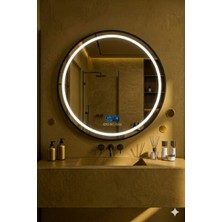 Aven Akıllı HD AYNA Bluetoothlu Müzikli Dokunmatik Butonlu Buhar Tutmaz Yeni Nesil 3 Renk Led Işıklı Siyah Çerçeveli  Lüx Banyo Lavabo Makyaj Aynası