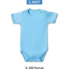 Nemere Mavi Yarım Kol Body Zıbın 7-12 Yaş Çocuklar Için (1 Adet) Alttan Çıtçıtlı Özel Gereksin