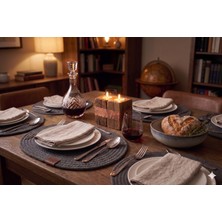 Fabrix Home 6 Adet Antrasit Oval Jüt Supla / Amerikan Servis Lux Sunum Tabak Altlığı
