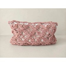 Meya Design El Örgüsü Çiçek Desenli Clutch Çanta – Yazlık Şık Kadın El Çantası