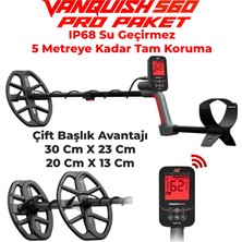 Minelab Vanquısh 560 Pro-Pack Metal Altın Define Arama Dedektörü Multi-Iq 2 Başlıklı