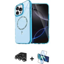 Marsilyan™- iPhone 14 Pro Max Kılıf Kıvılcım Form Prime - Siyah 3D Antistatik Cam Ekran Koruyucu + Raze Metal Kamera Lens - Gs