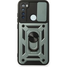 İlkyaz Fashion Xiaomi Redmi Note 8 Kılıf Pars Lens Yüzüklü Silikon - Yeşil